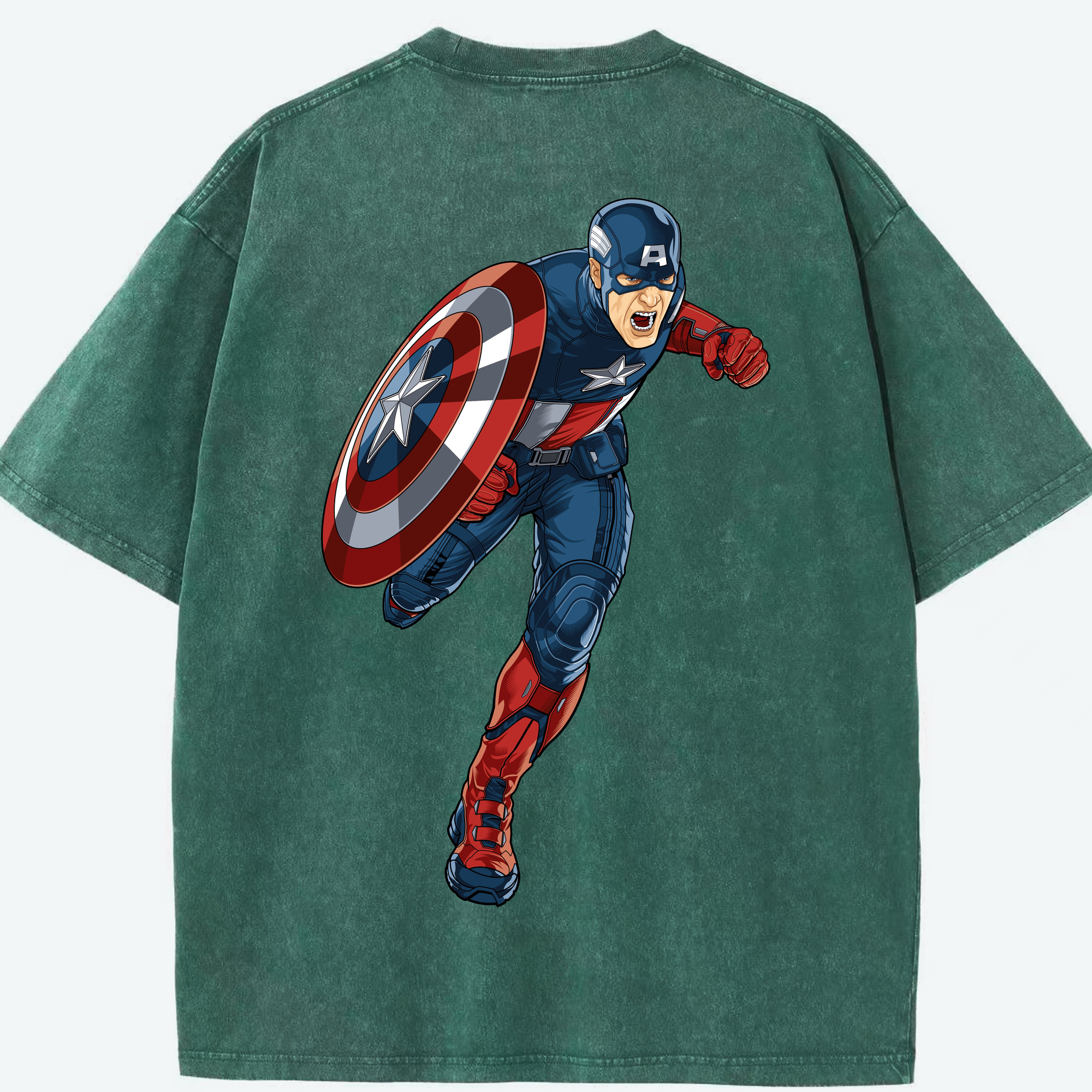 （画像用） アベンジャーズ The Avengers 綿100% ヴィンテージ風 半袖Tシャツ（背面プリント）